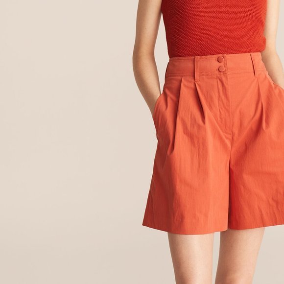 REBECCA TAYLOR Pleated Shorts in Pomodoro - Size 10 - Picture 7 of 7